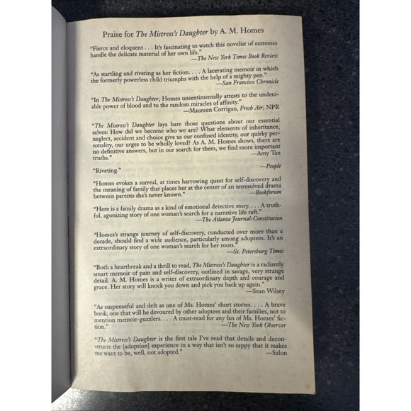 The Mistress's Daughter : A Memoir by A. M. Homes (2008, UK-B Format Paperback) - Picture 4 of 8